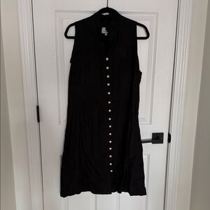 Tuckernuck Black Mini Dress with White Buttons
